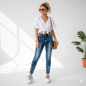 Maurices Retro-Revival: The Marble Acid Wash 90 Skinny Denim Jeans Size M